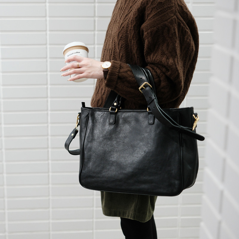 Women'S Work Bags Designer - Bolso de mano de cuero genuino