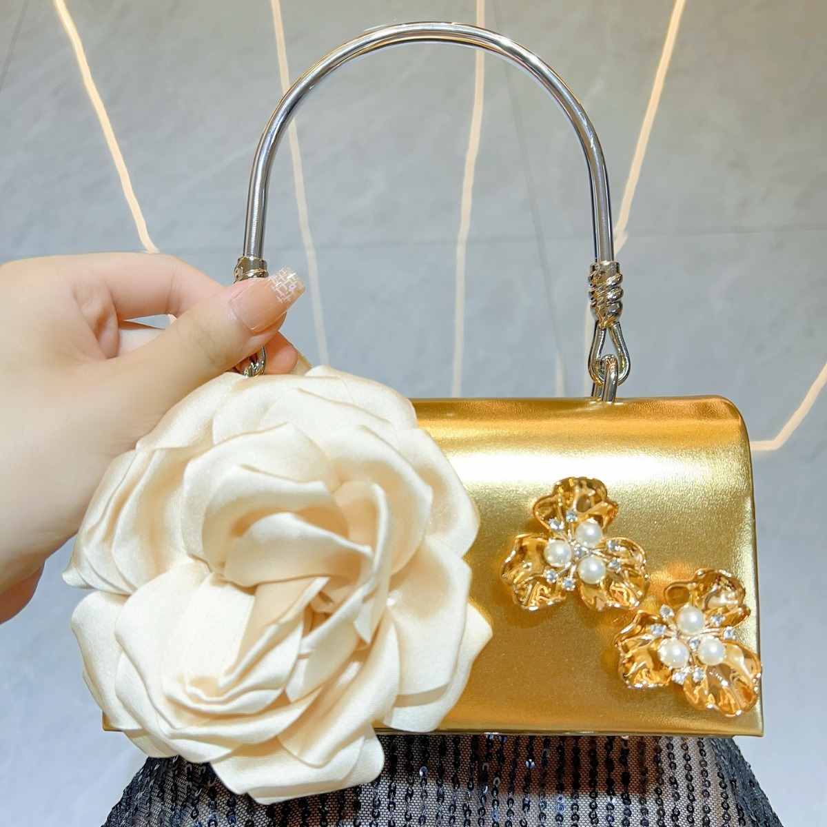 Women Bags Gold - Bolso de mano de lujo con