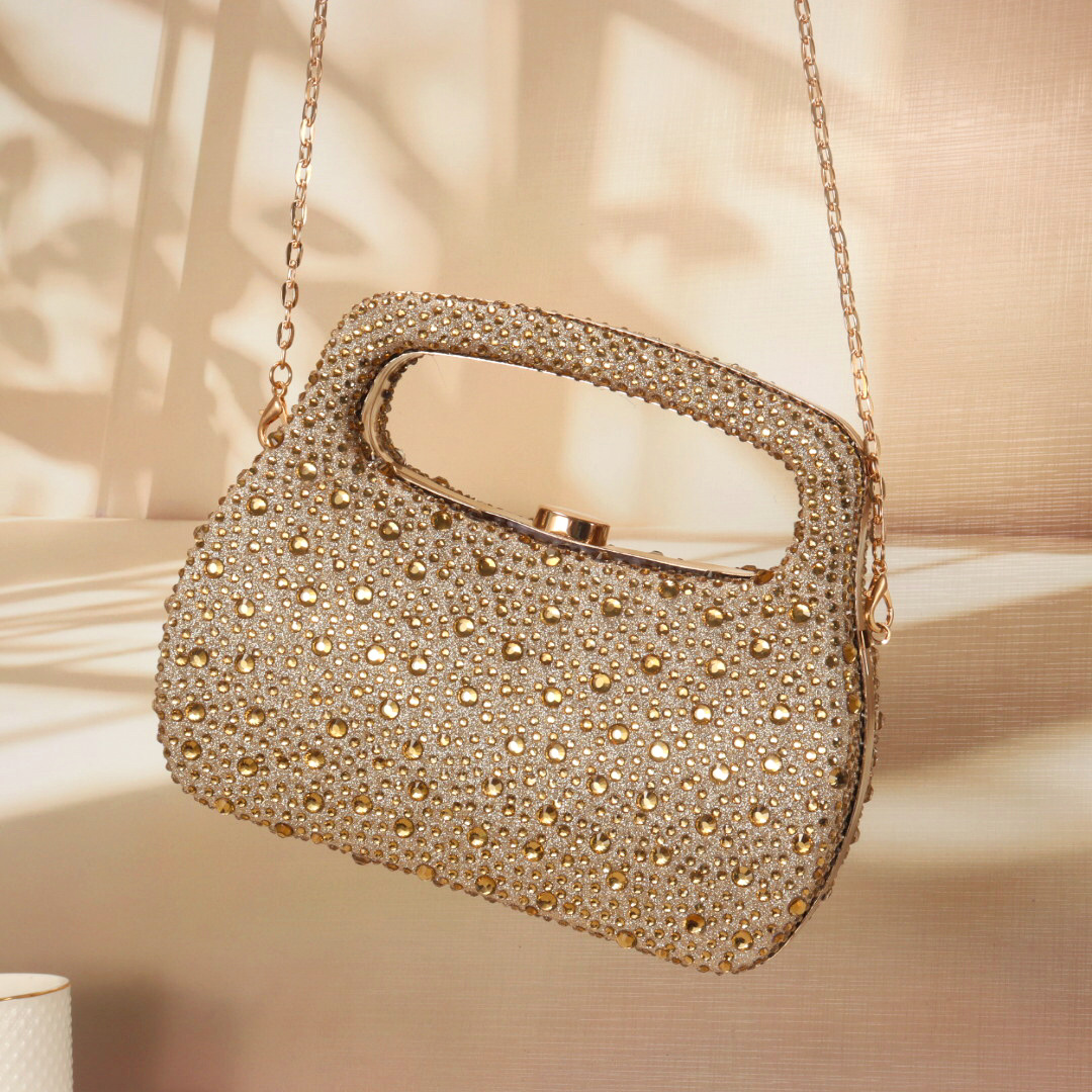 Women Bags Gold - Bolso de noche de lujo con