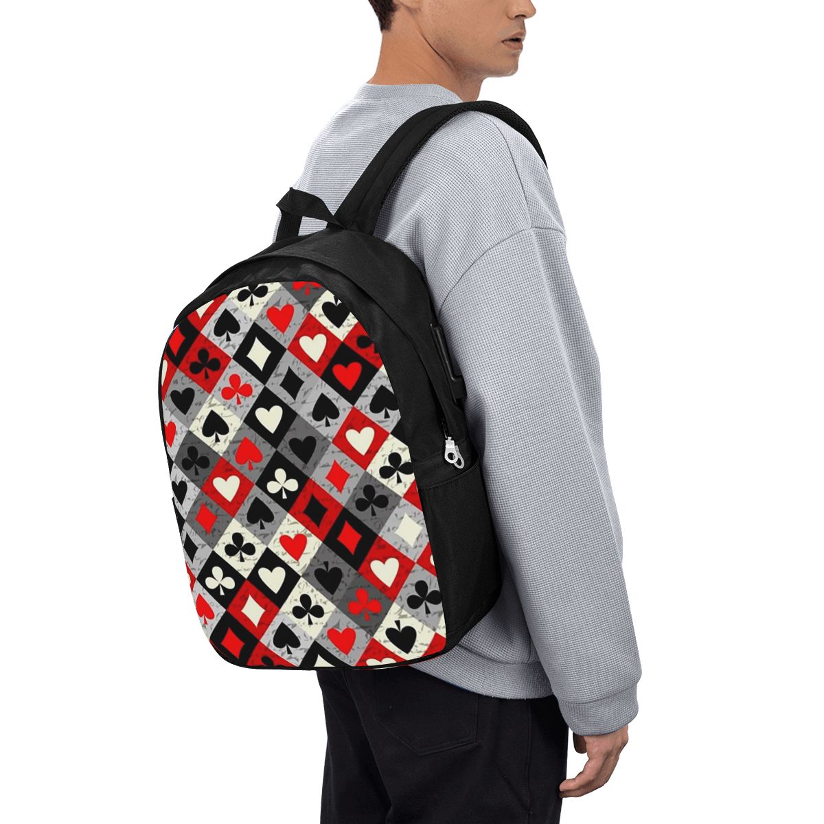 Women Bags Laptop - Mochila con estampado de cartas de