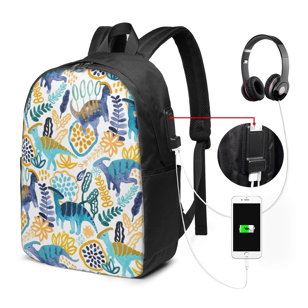 Women Bags Laptop - Mochila Gouache Parasaurolophuses, bolsa para portátil