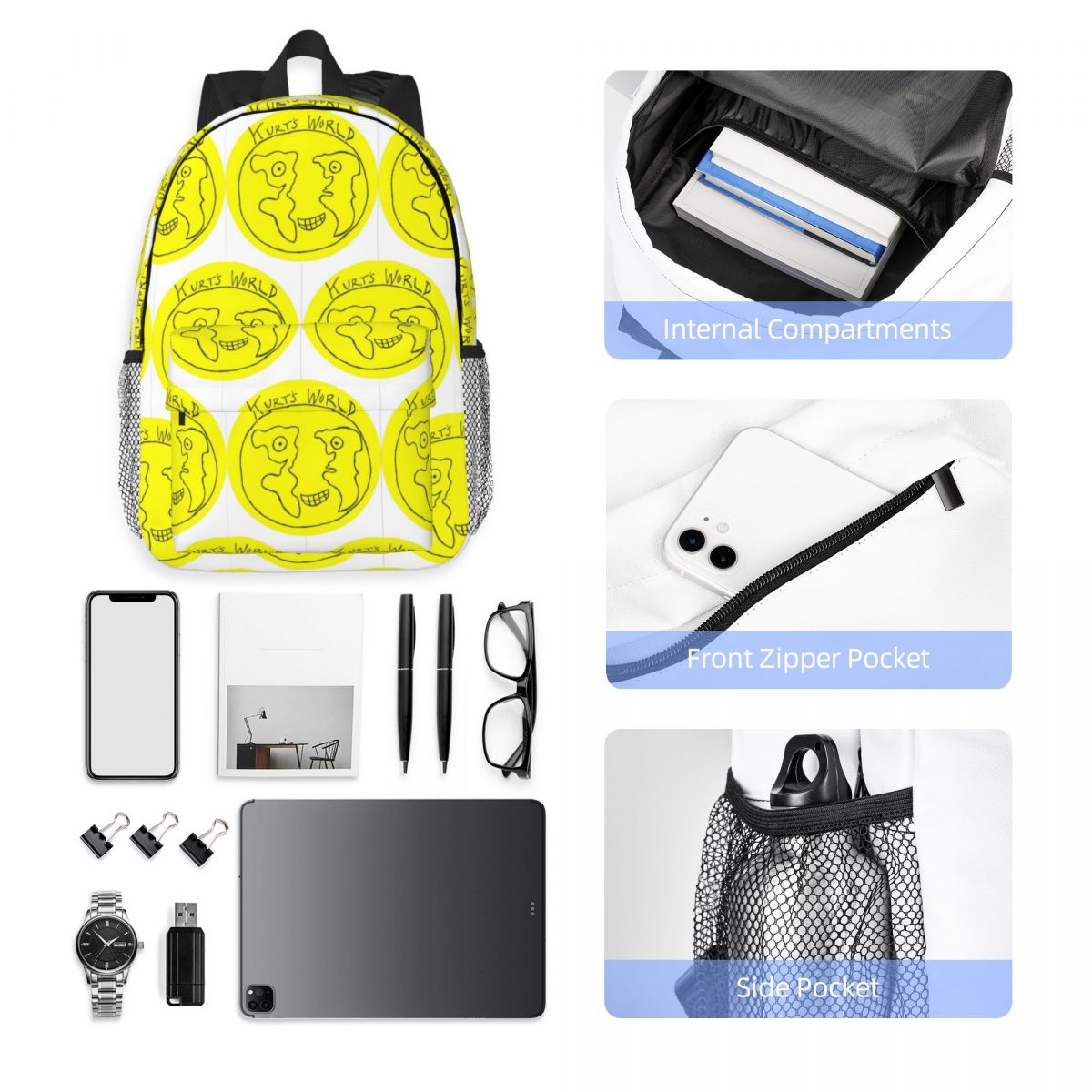 Women Bags Kurt - Mochila con logotipo de Joe Keery