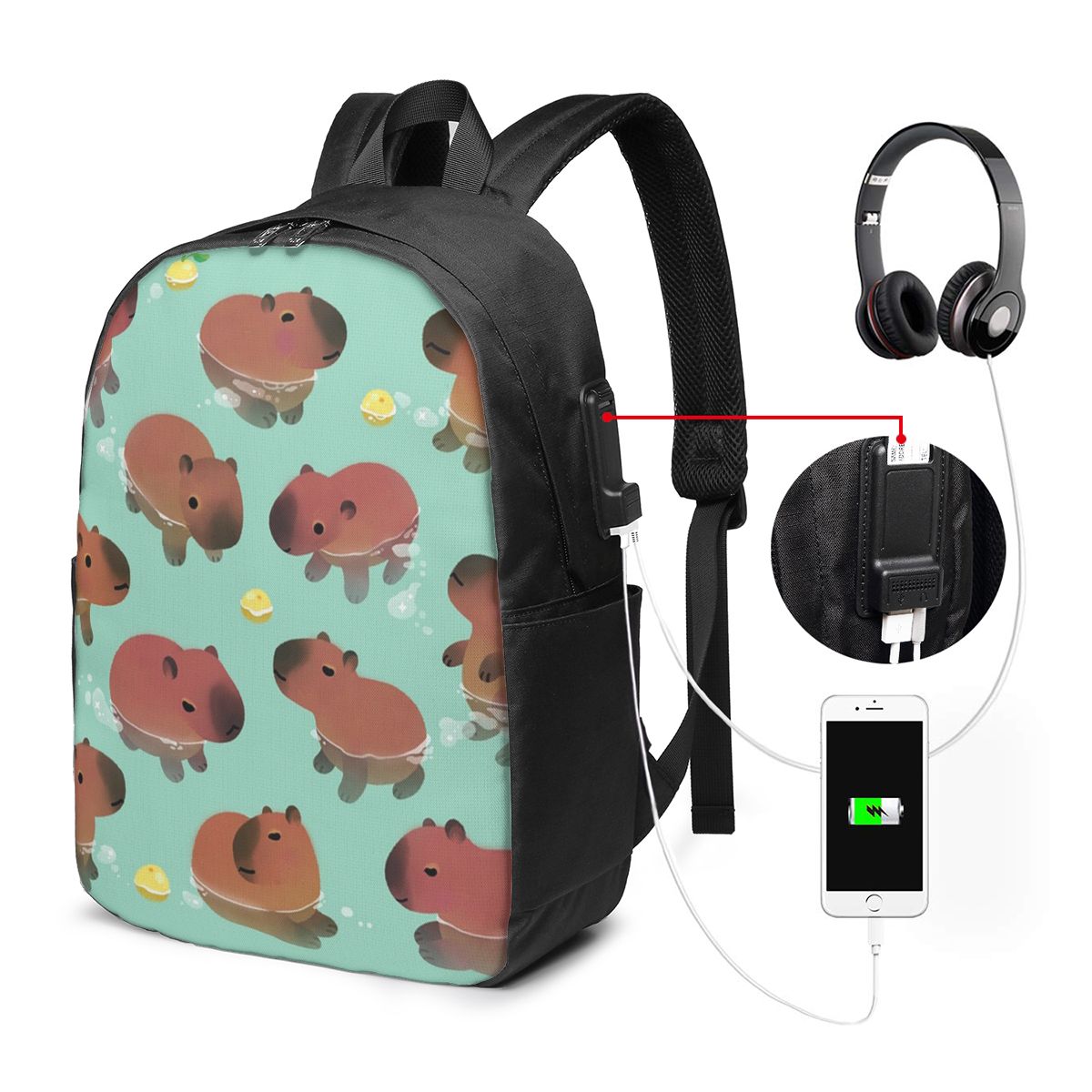 Mochila con estampado de anima - Women Bags Laptop reseña y precio