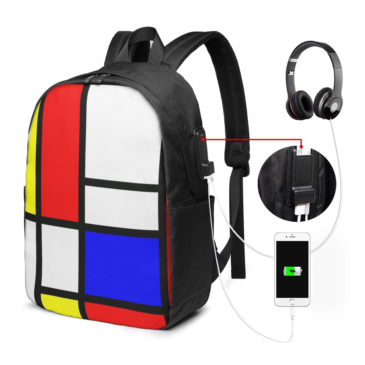 Mochila Piet Mondrian Composit - Women Bags Laptop reseña y precio