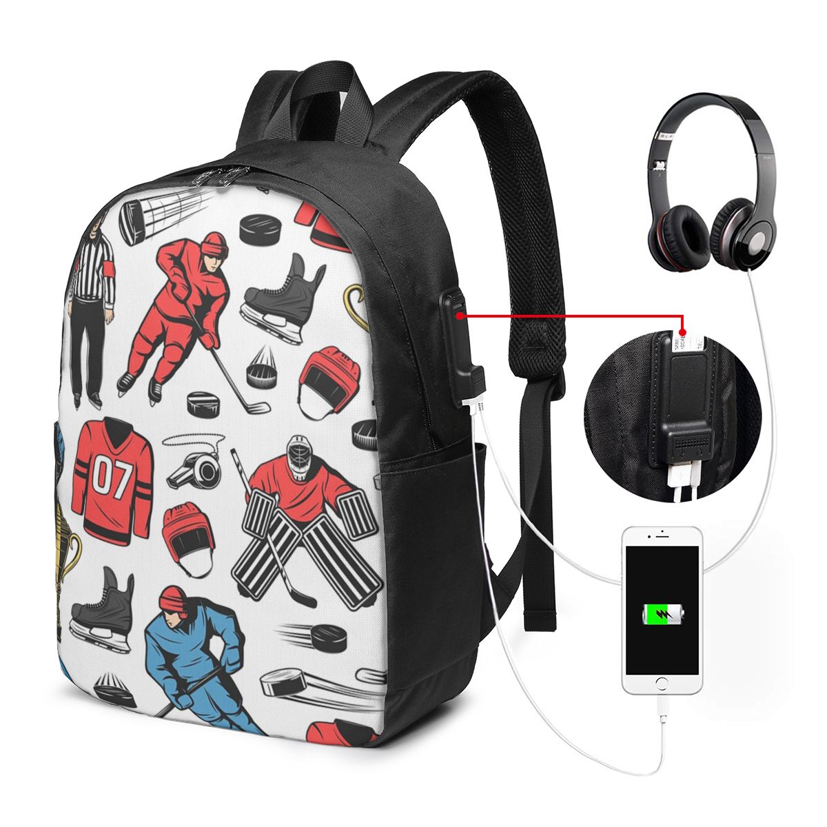 Mochila Ice Hockey Players On  - Women Bags Laptop reseña y precio