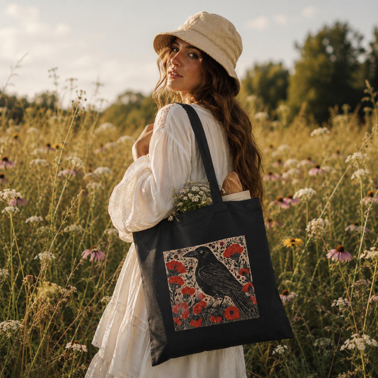 Bolsa de Lona Whimsigoth Crow  - Women Bags Edgars reseña y precio