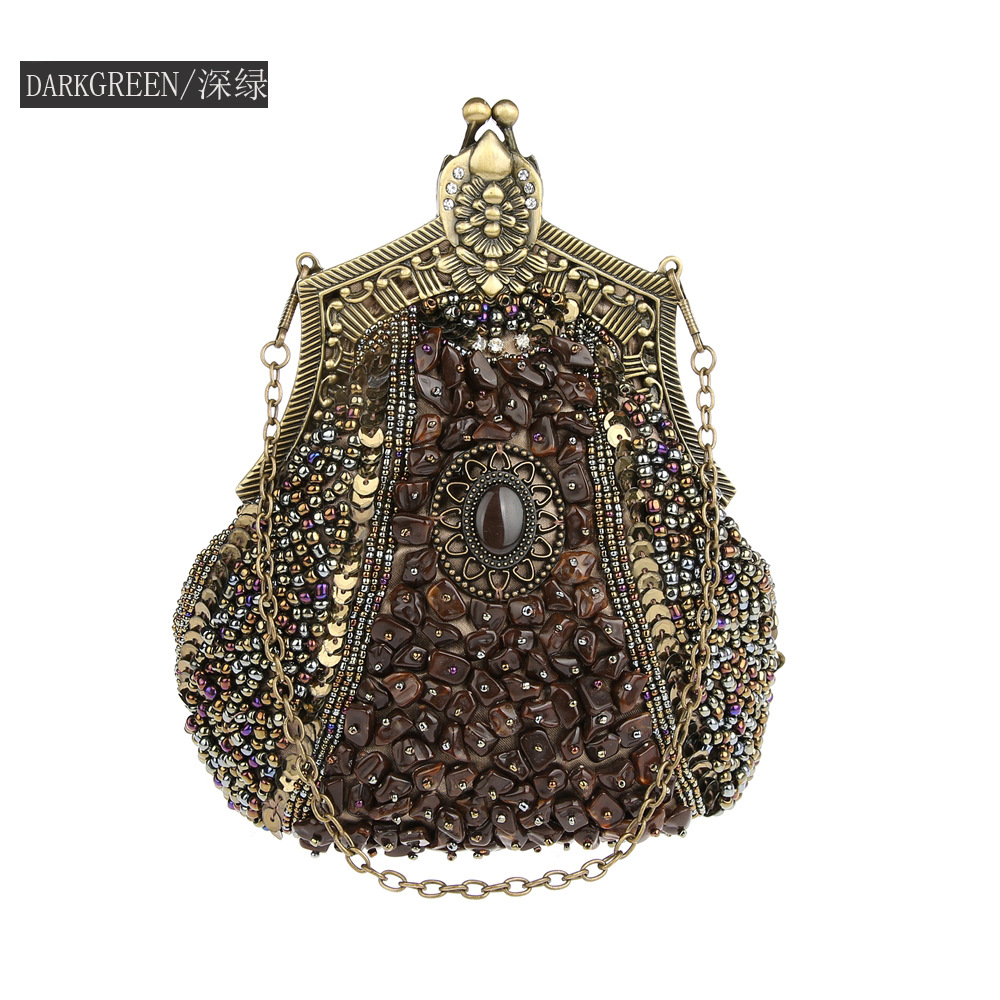 Bolso de mano Retro con cuenta - Women Bags Gold reseña y precio